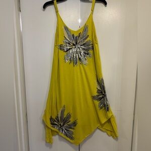 INC International Concepts yellow asymmetric dress, new with tags, size XL
